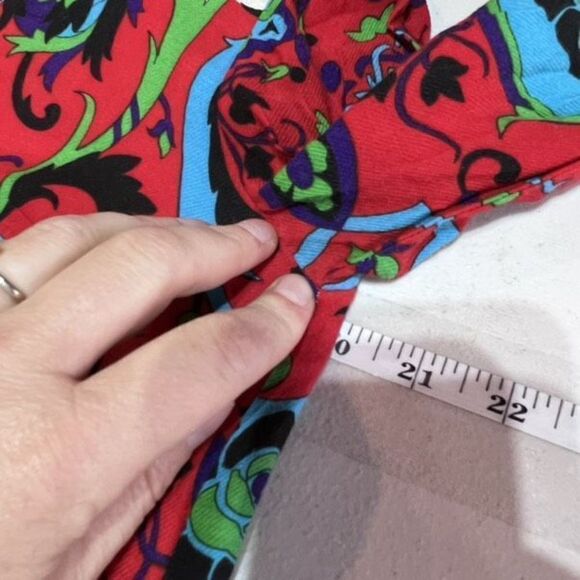 Taka by Takawear Women's Floral Split Neck Bohemian Cover Dress Blue Red large - Picture 12 of 14